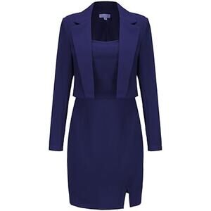 EXLURA Women's Professional Business Lightweight Blazer Dress Suit Sets 2 Piece